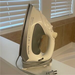 PowerPress White and Gray Steam Iron